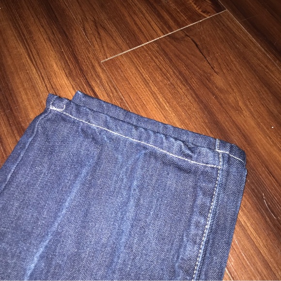 Vtg 90s/Y2K 501 Levis Button Up Dark Denim Mens Tall Bootcut Jeans - Picture 10 of 12